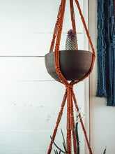 Load image into Gallery viewer, The Boho Double Plant Hanger | Copper + Grayscale Ceramic Loop
