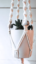 Load image into Gallery viewer, Spirals + Squares Plant Hanger | White + THrō Ceramics Beads
