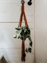Load image into Gallery viewer, Square Knot Mustard Macrame Plant Hanger
