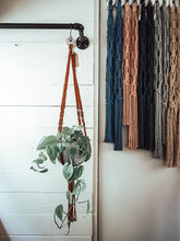 Load image into Gallery viewer, Mini Patchwork Plant Hanger | Copper + Tiedye Loop
