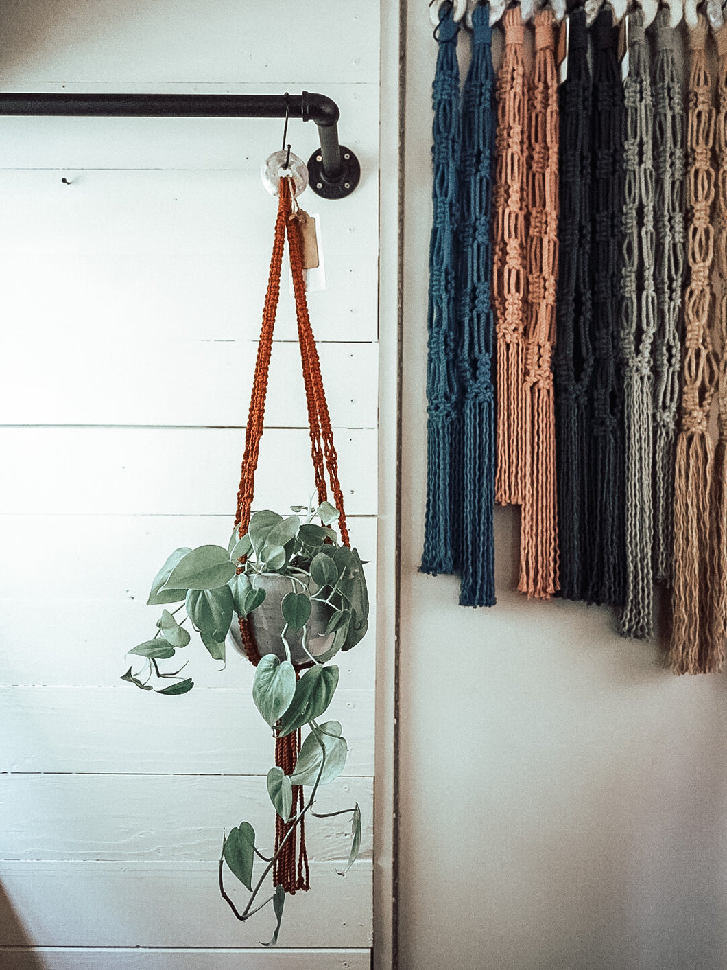 Mini Patchwork Plant Hanger | Copper + Tiedye Loop
