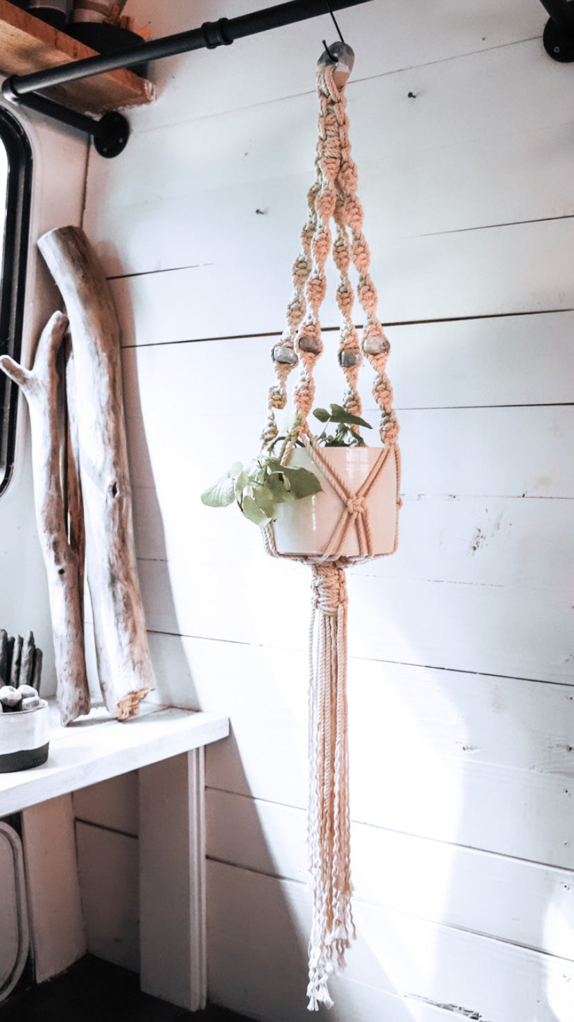 Spiral Plant Hanger | White + THrō Ceramics Beads