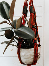 Load image into Gallery viewer, Beaded Copper Macrame plant Hanger
