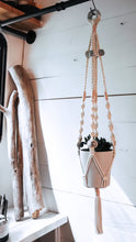 Load image into Gallery viewer, Spirals + Squares Plant Hanger | White + THrō Ceramics Beads
